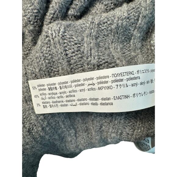 Bershka Large Gray Sweater Dress Longline Ribbed Knit - Picture 4 of 4